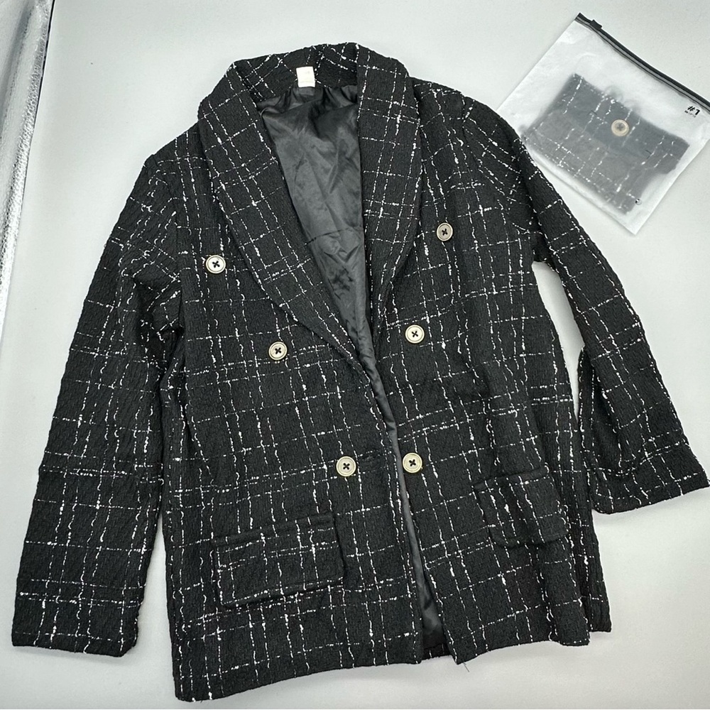 Girls Long Sleeve Coat Jacket Plaid Print Kids Tops Outwear w/matching Bag